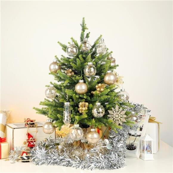 86PCS ChristmasBalls Ornaments Set,Shatterproof Plastic Clear Decorative Baubles - Picture 5 of 7